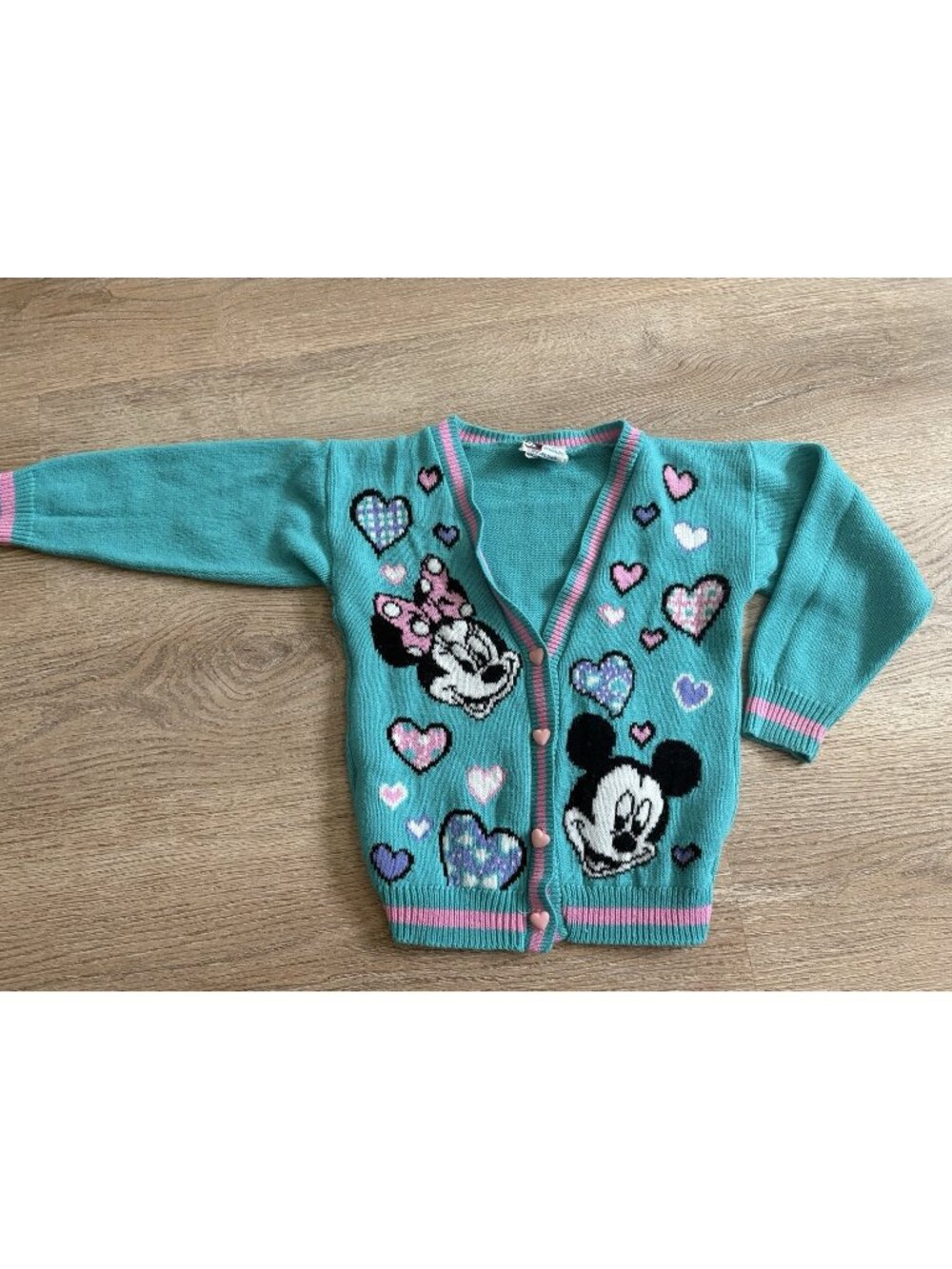 Vintage 90s Girl’s Mickey & Minnie Mouse Disney cardigan Sweater Girls XS